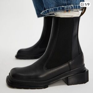 Dr. Martens Black Leather Heeled Chelsea Boots